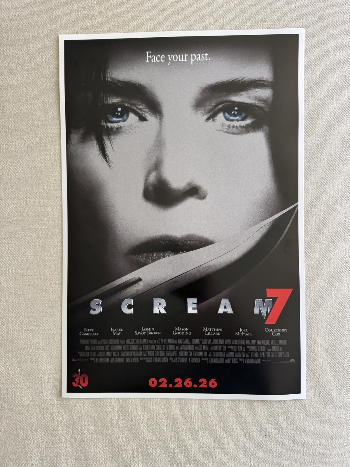 SCREAM 7 “12 X 18” Authentic Theater Fan Event Promo Poster LIMITED EDITION