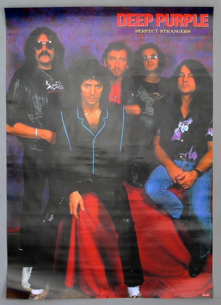 DEEP PURPLE – rare original 1984 Polydor promo poster *PERFECT STRANGERS*