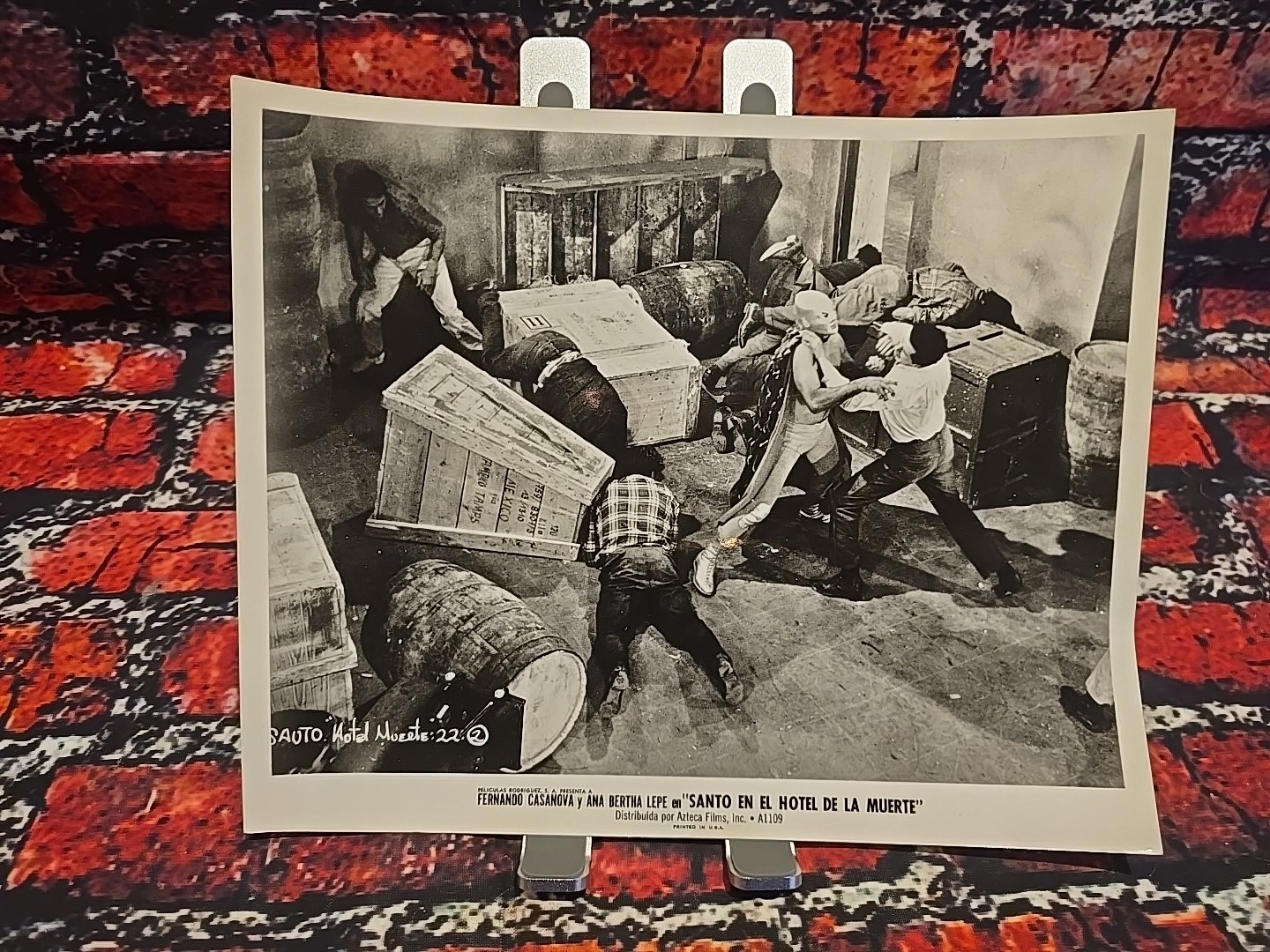 Original 1963 El Santo – Lucha Libre Movie Press Photo – Glossy – 8″x10″