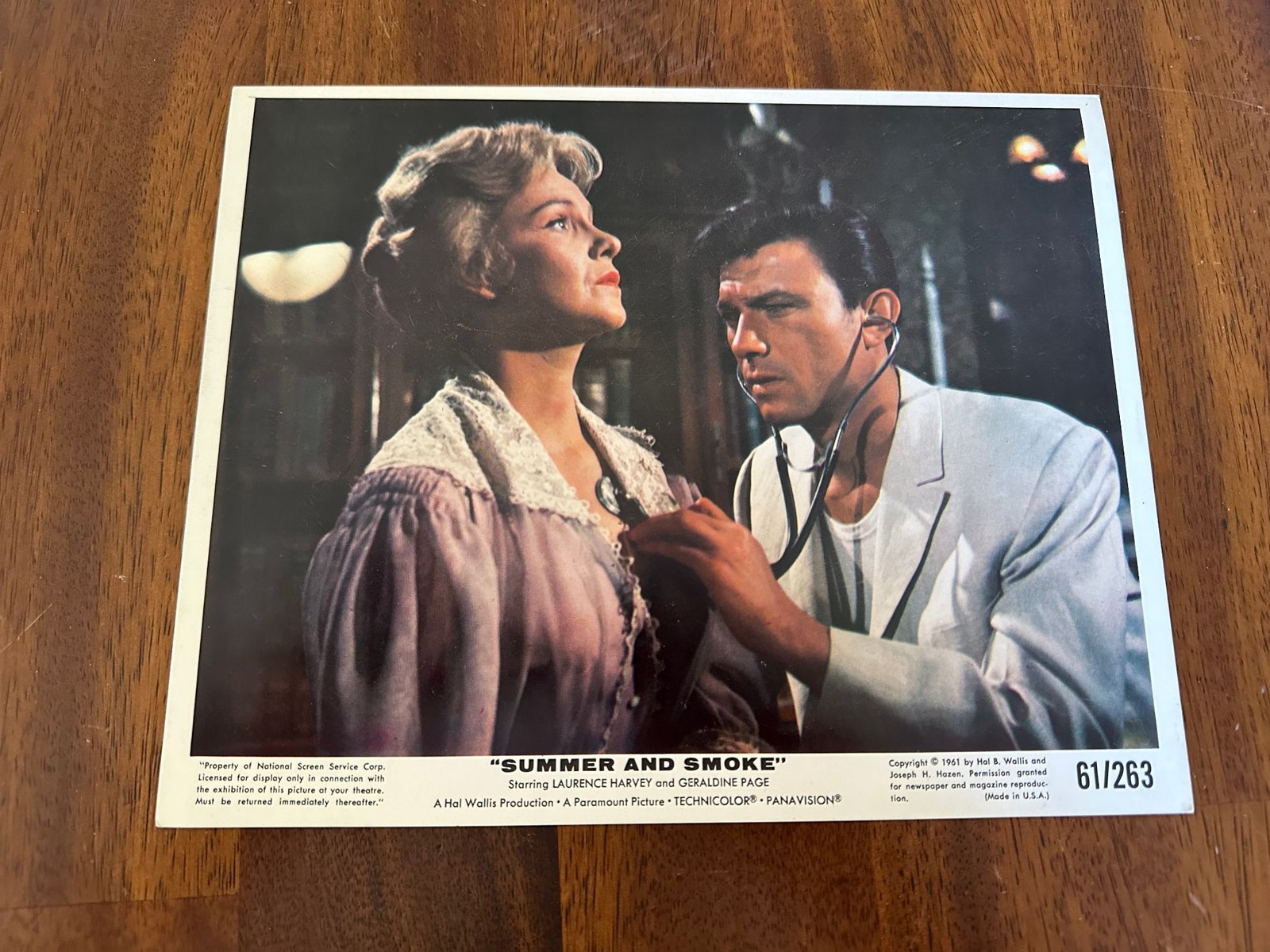 Summer and Smoke Lobby Card 1961 Laurence Harvey Geraldine Page 61/263 Paramount