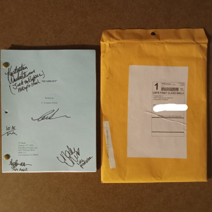 Quadrant Signed Movie Script Patreon Exclusive Full Moon Features Charles Band