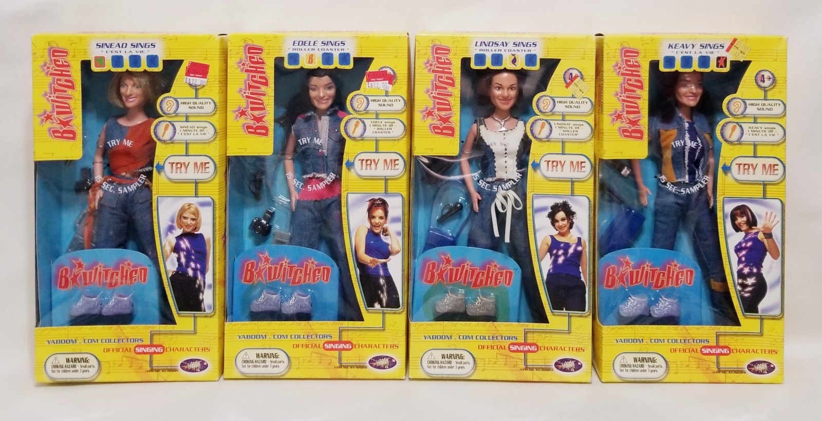 B*witched Singing Dolls Set of 4 Sinead Edele Lindsay Keavy Yaboom 1999 NEW RARE