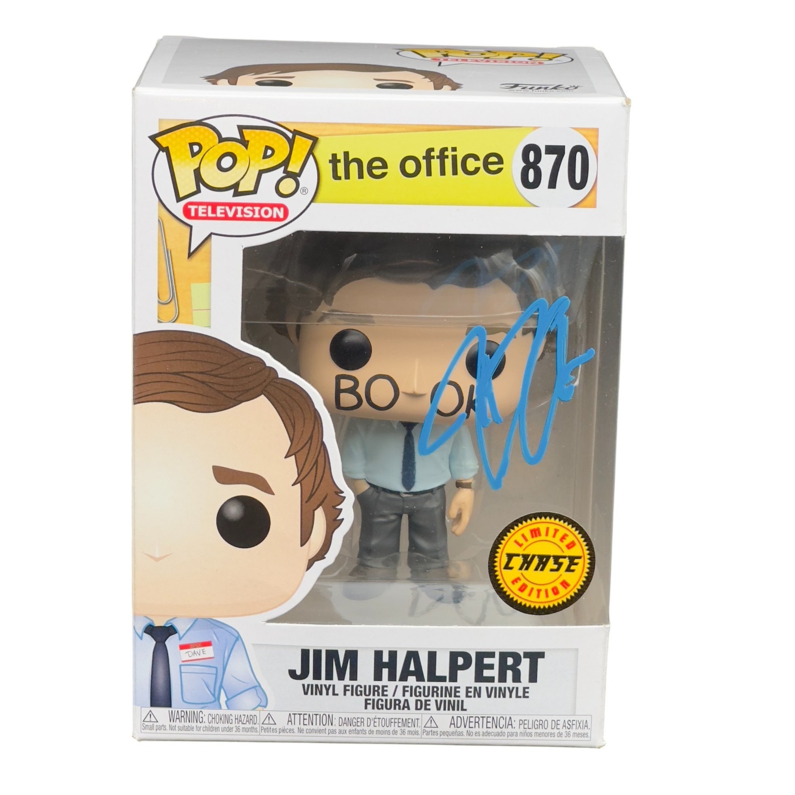 John Krasinski Signed Jim Halpert Funko Pop 870 The Office Beckett Authentic!