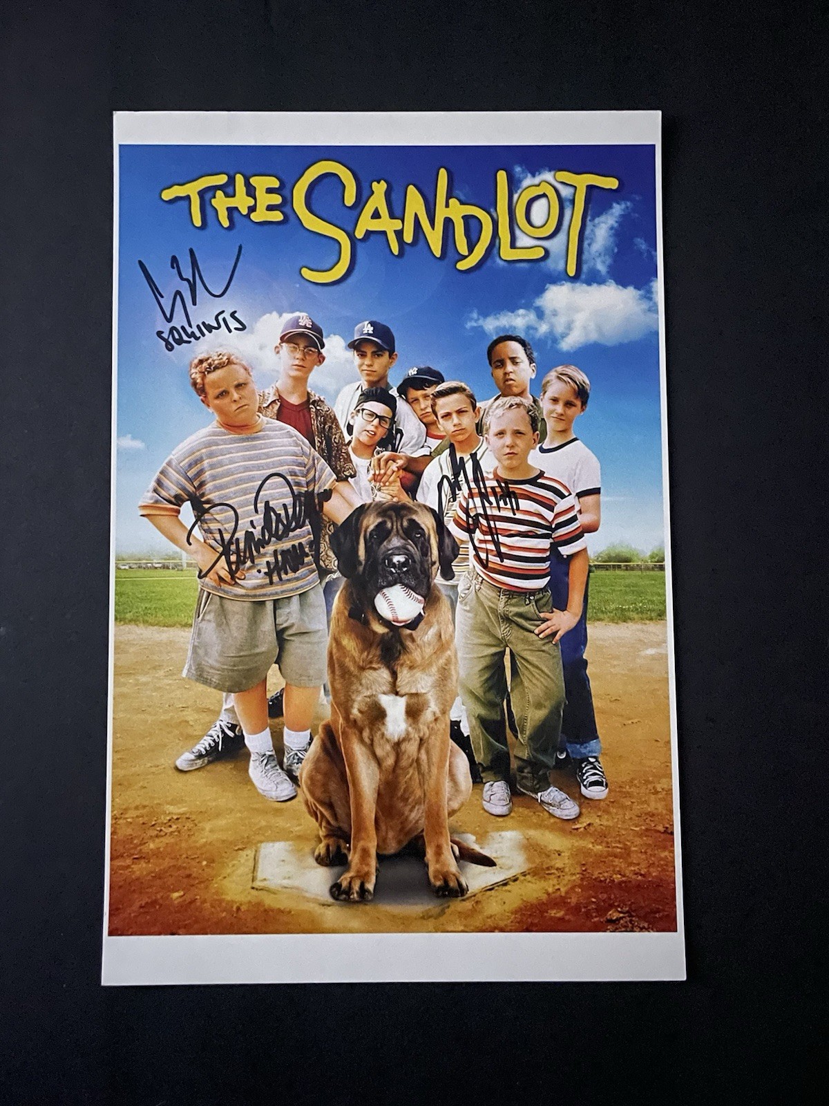 The Sandlot 11×17 Movie Poster Signed By Squints, Yeah Yeah, Ham COA