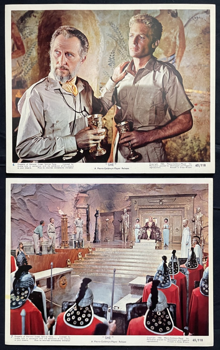 Lot Of 6 Original “She” Color Stills… ’65 Sexy Ursula Andress, Hammer Fantasy!