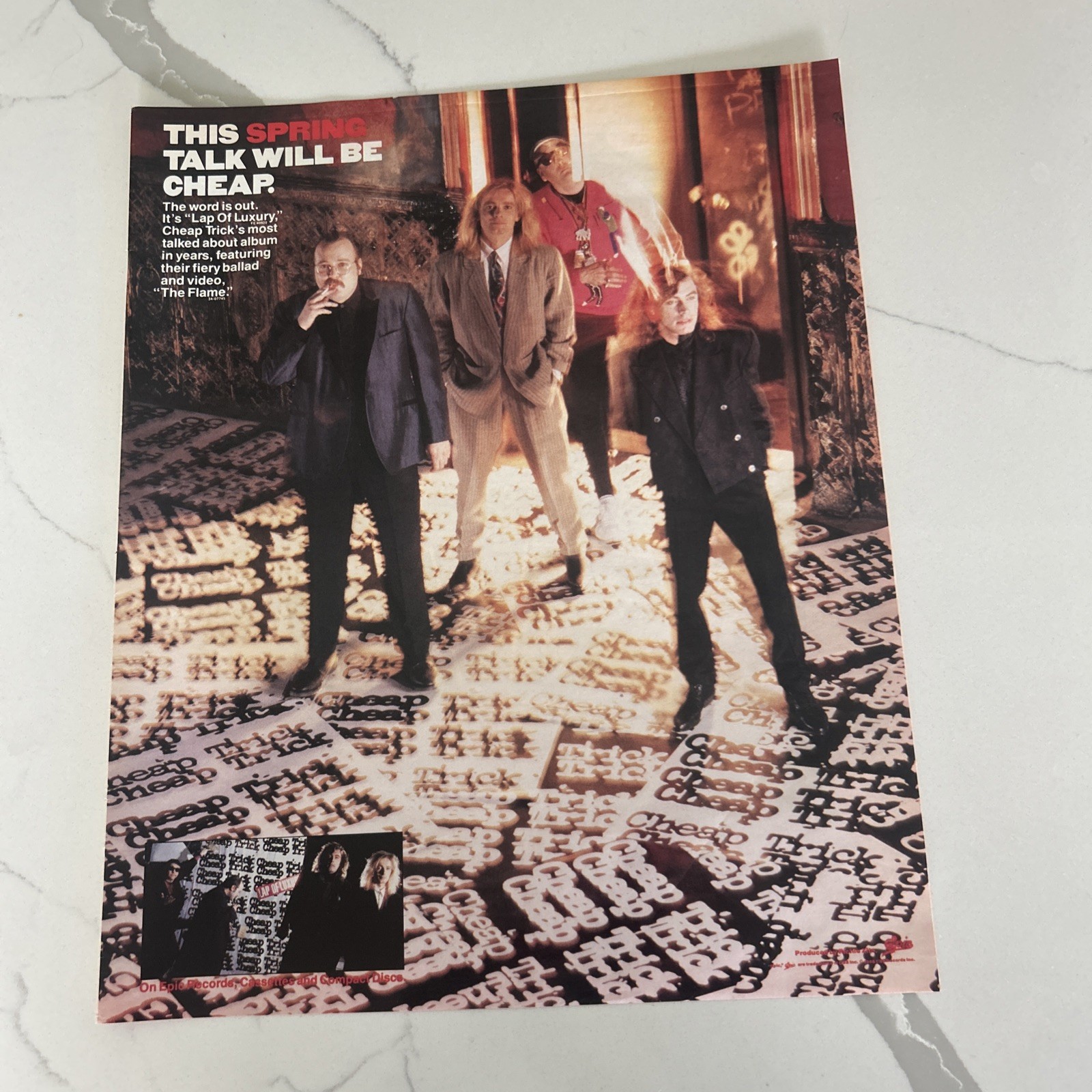 giant 11by14.5″ magizine ad FLYER F/d Cheap Trick Lap Of Luxury Album 1988
