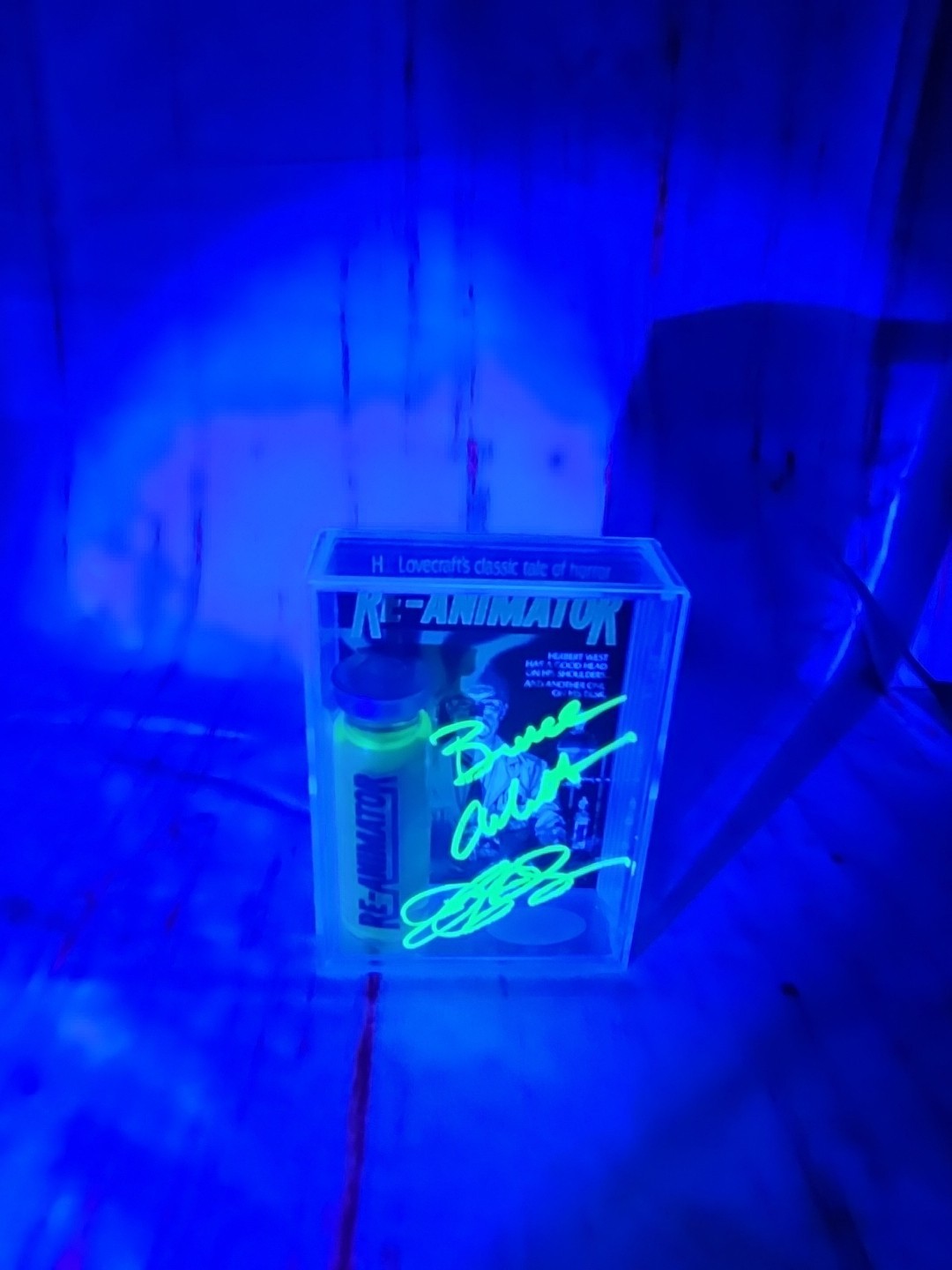 Dual Signed Re-Animator UV Reactive Mini Display With JSA COA