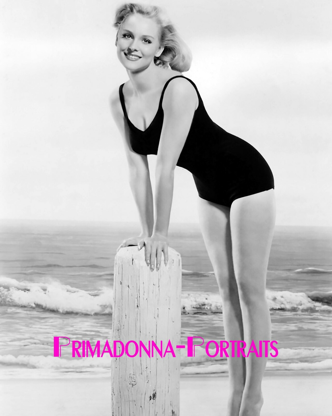 DIANE MCBAIN 8X10 Lab Photo 1960s Sexy Swimsuit, Beach Beauty Babe Portrait