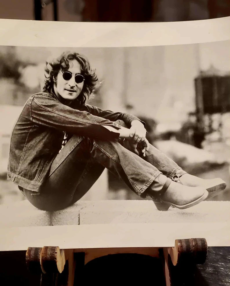 Vintage John Lennon Collector’s Magazine & 1974 Press Photo