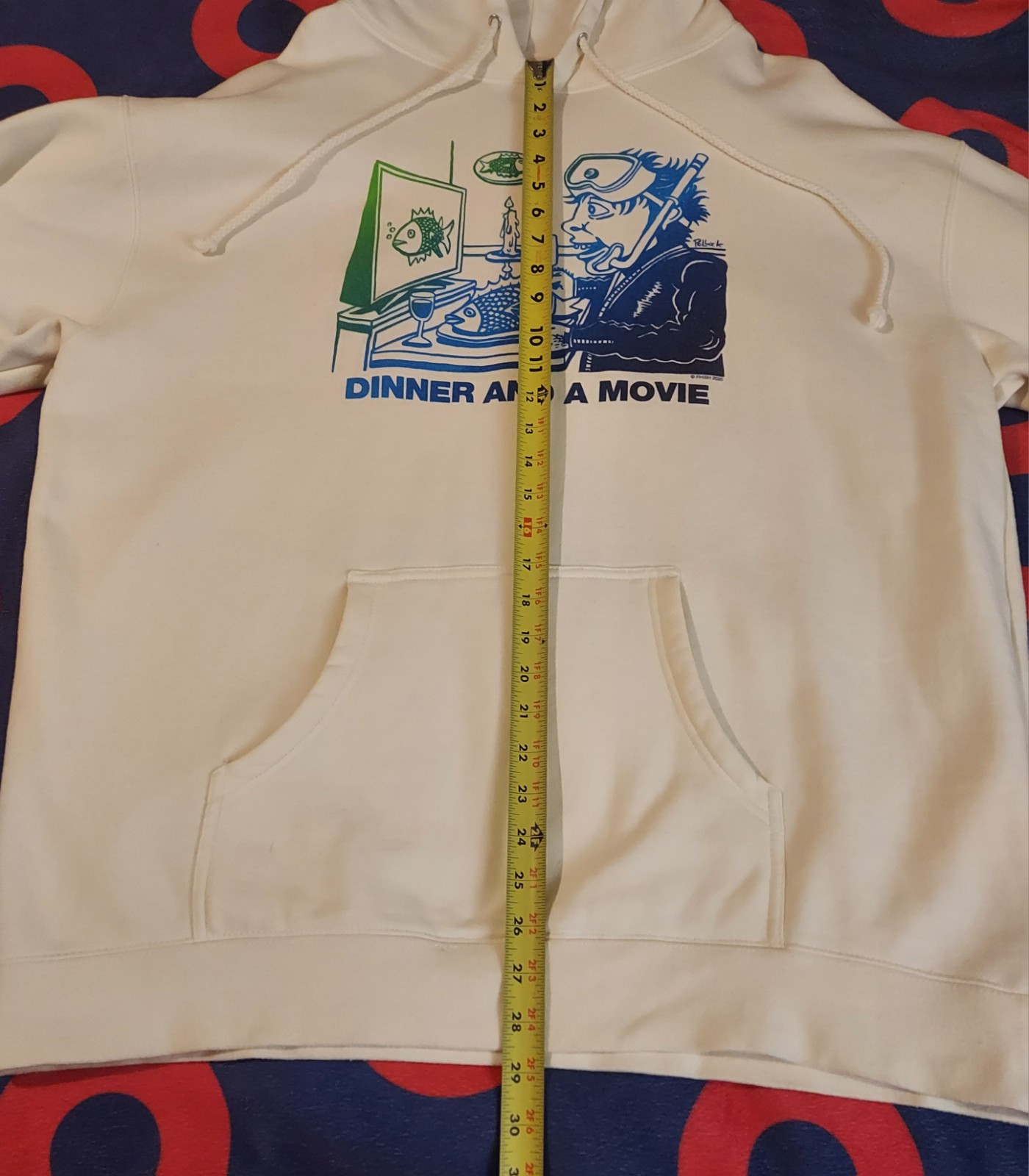 PHISH Jim Pollock Hoodie Dinner And A Movie 2020 Bone/White colorway. *RARE*