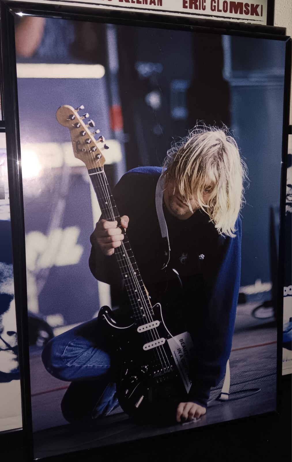 Kurt Cobain With Black Strat Poster GBeye The End Of Music Sheffield, England