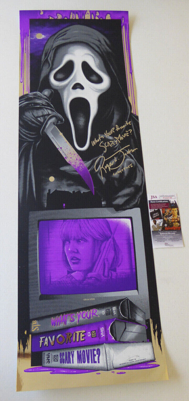 Roger L. Jackson Signed Art Print, Scream, Ghostface, Purple Foil, #1/78 JSA COA