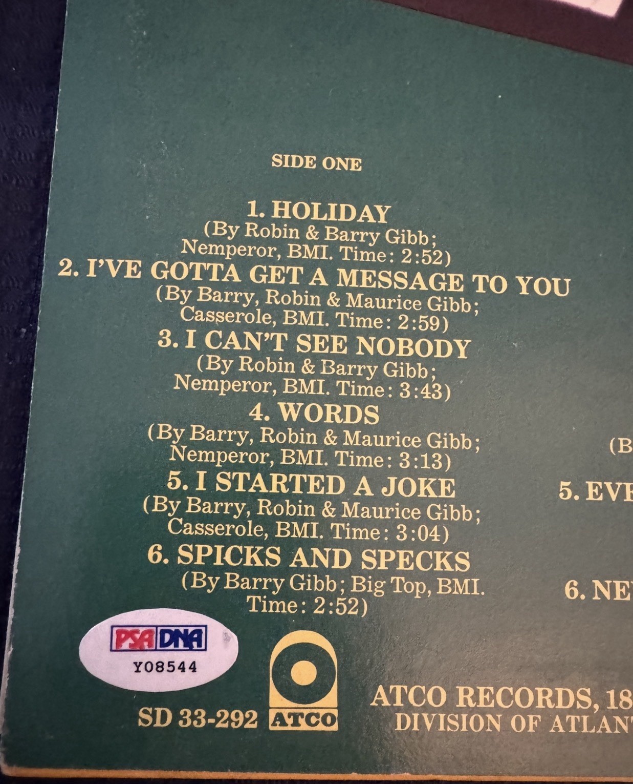 THE BEE GEES Signed/Auto By All 3 Best Of The Bee Gees Album PSA/DNA LOA🔥