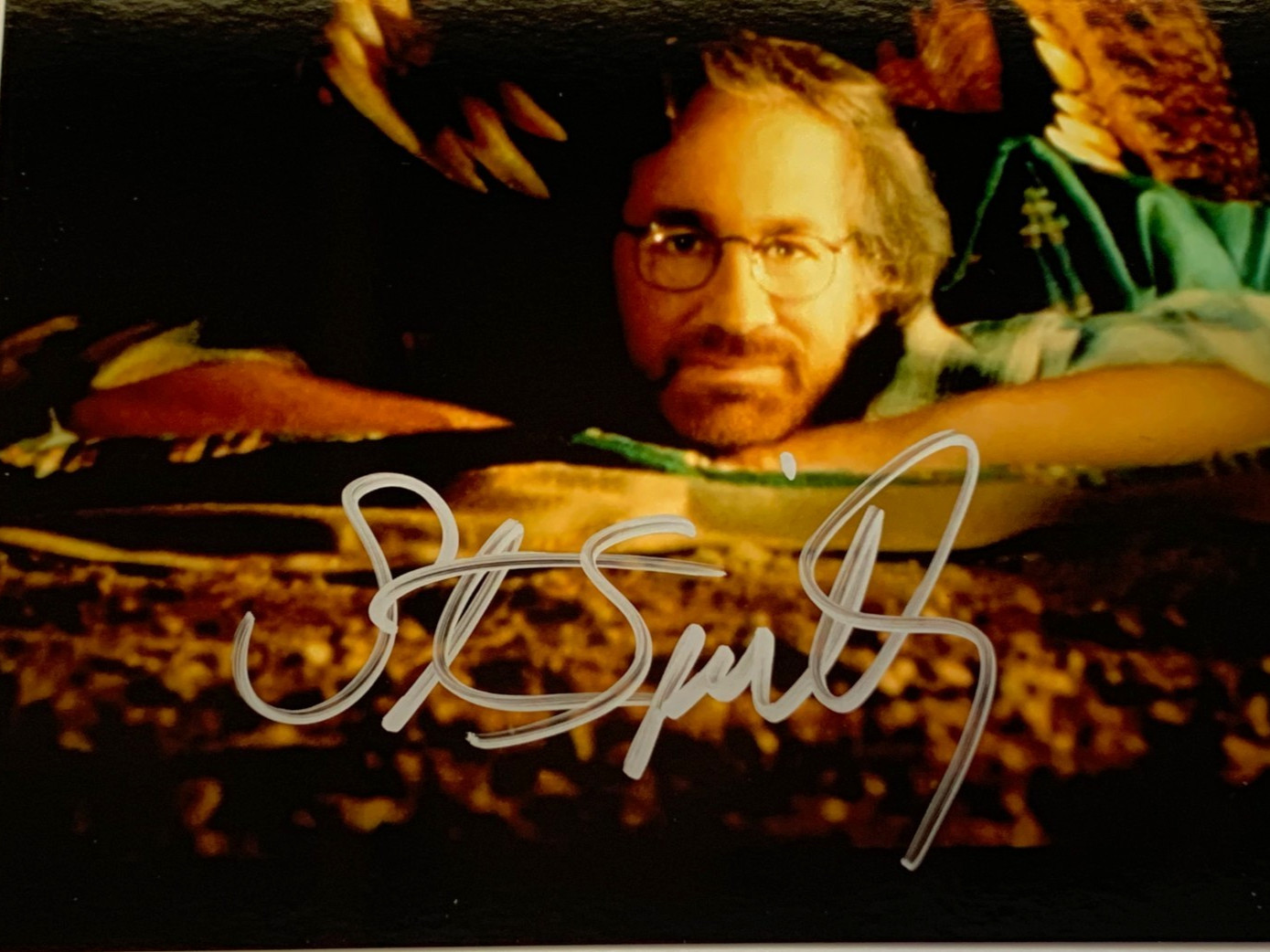 Director STEVEN SPIELBERG signed JURASSIC PARK photo, with COA, 8×10