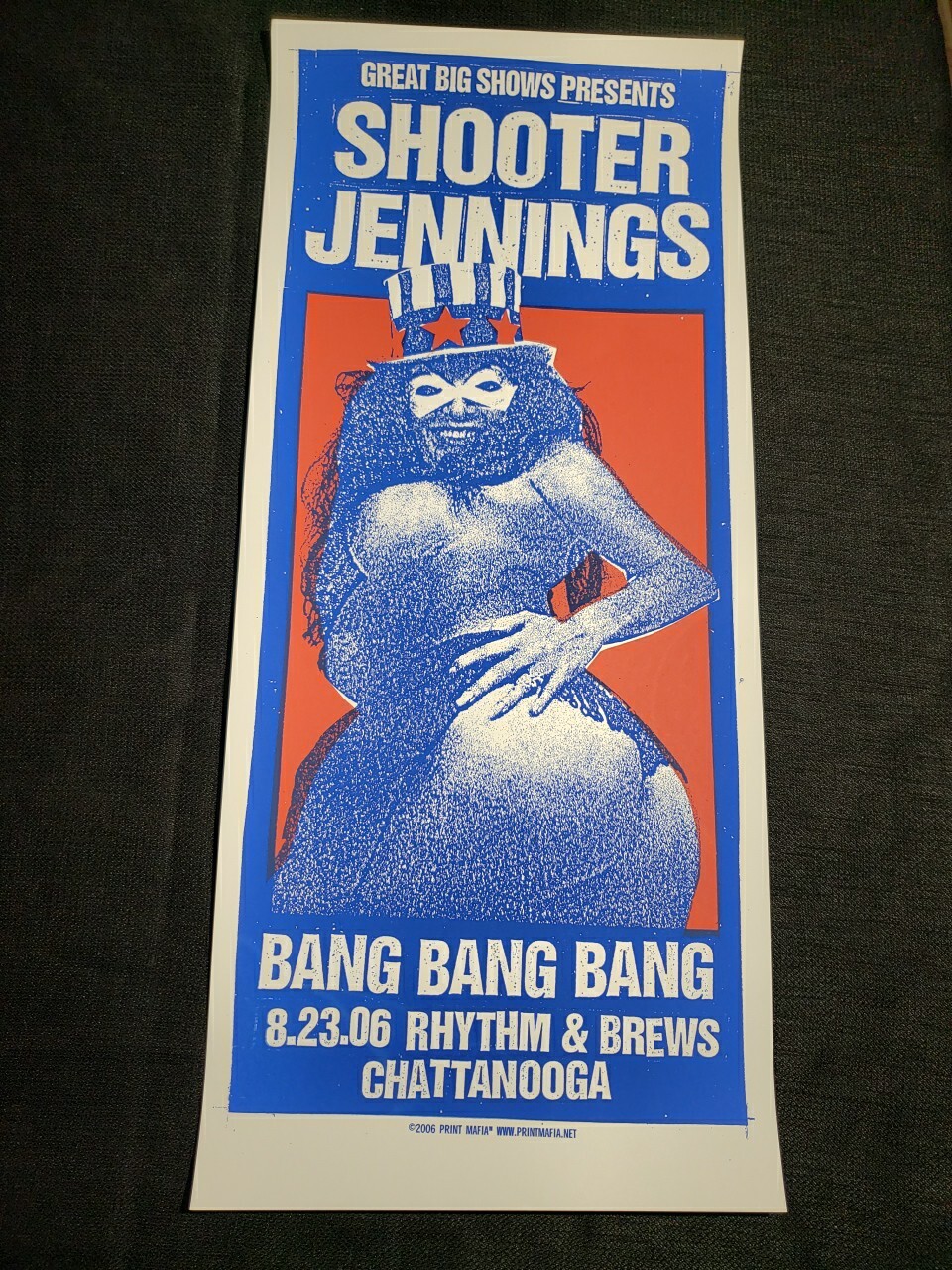 Shooter Jennings Print Mafia Concert Poster Rhythm & Brews Chattanooga Tn Bang