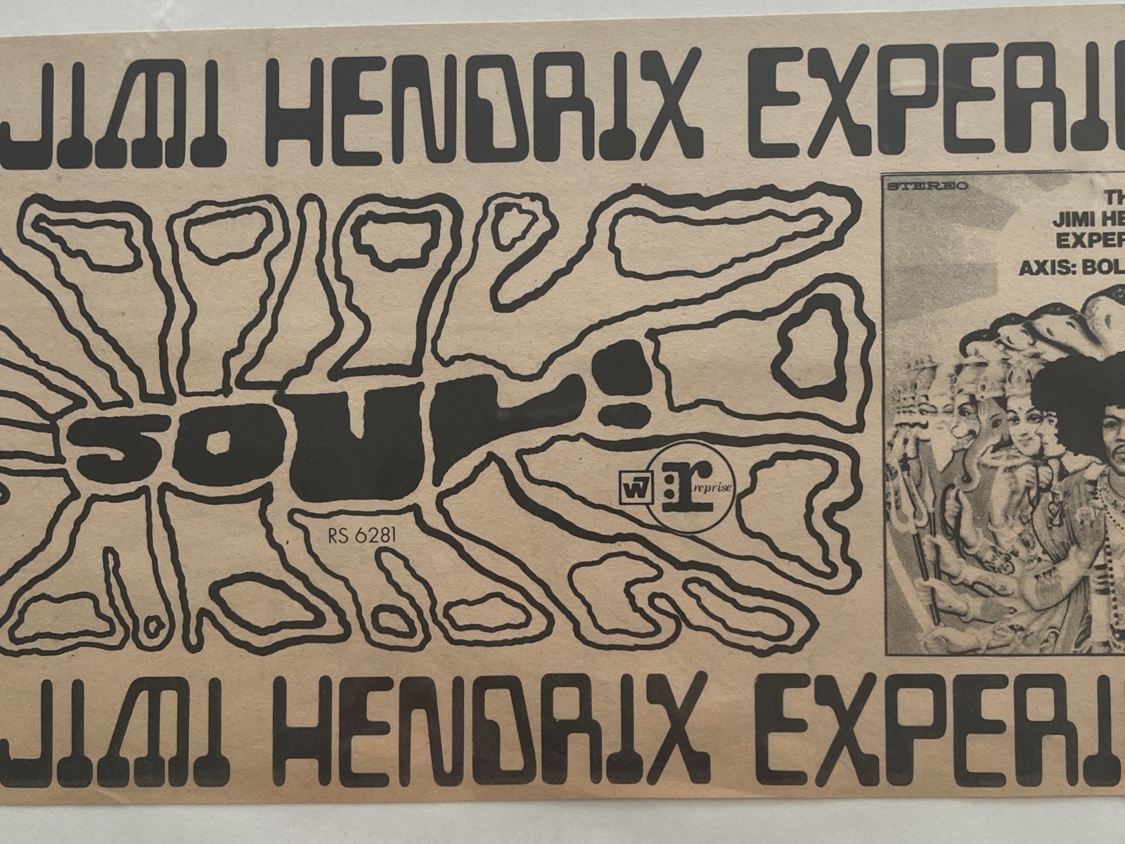 Jimi Hendrix Experience AXIS: BOLD AS LOVE , Record Promo Ad