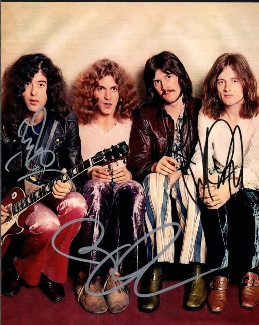 Led Zeppelin Autographed Original 8×10 Photo LOA TTM