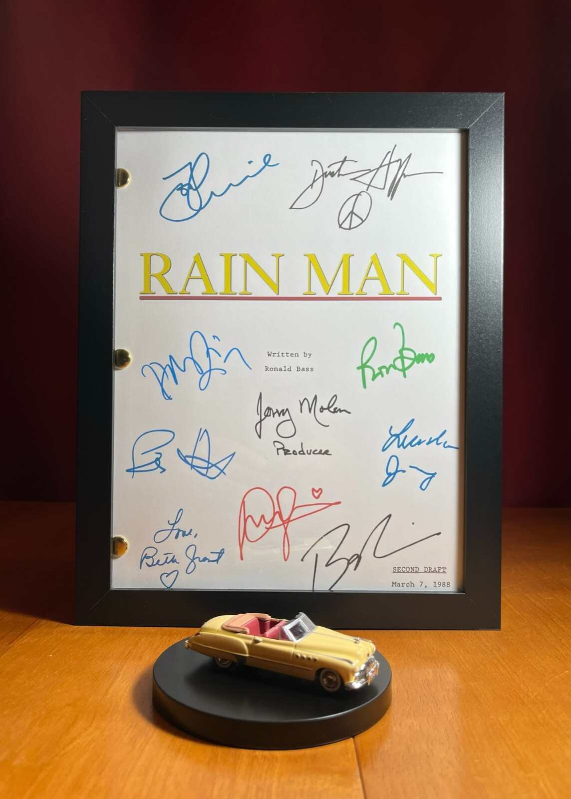 Rain Man Script Signed- Autograph Reprints- 186 Pages Long!