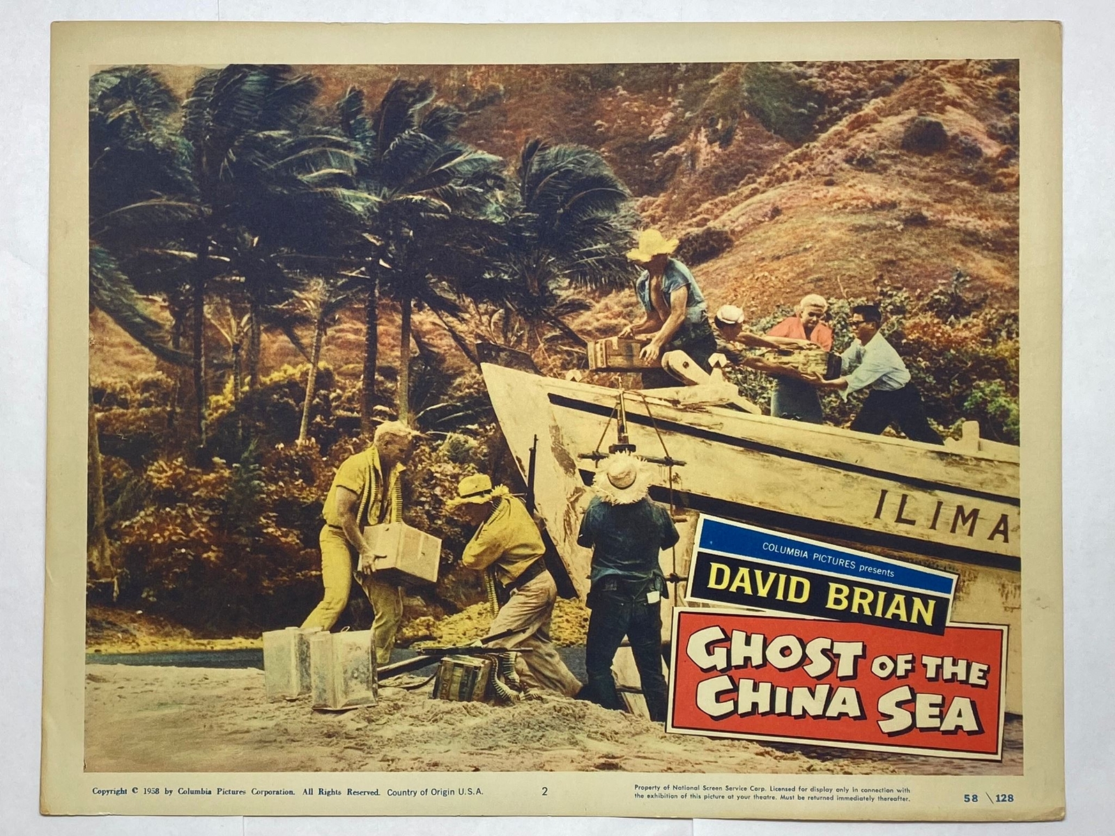 1958 Ghost of the China Sea #2 Lobby Card 11×14 David Brian Lynette Bernay