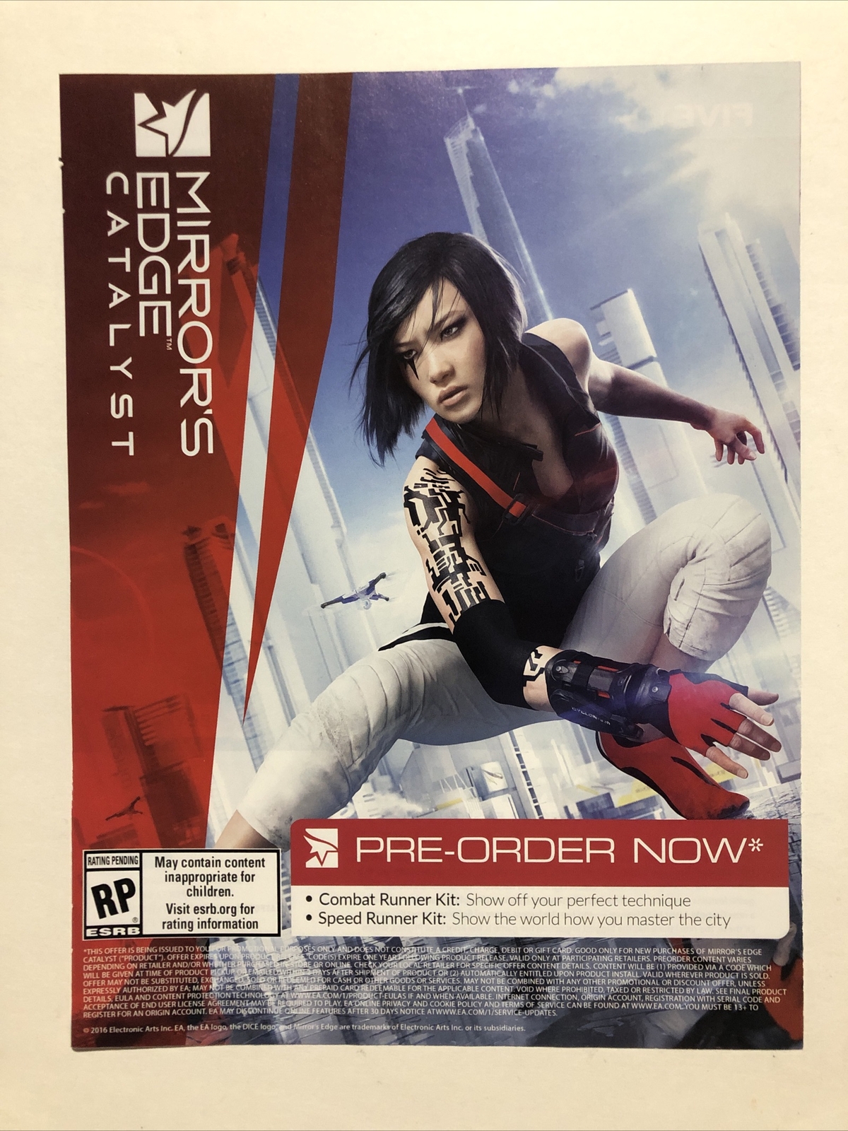 Mirror’s Edge Catalyst Video Game Print Ad