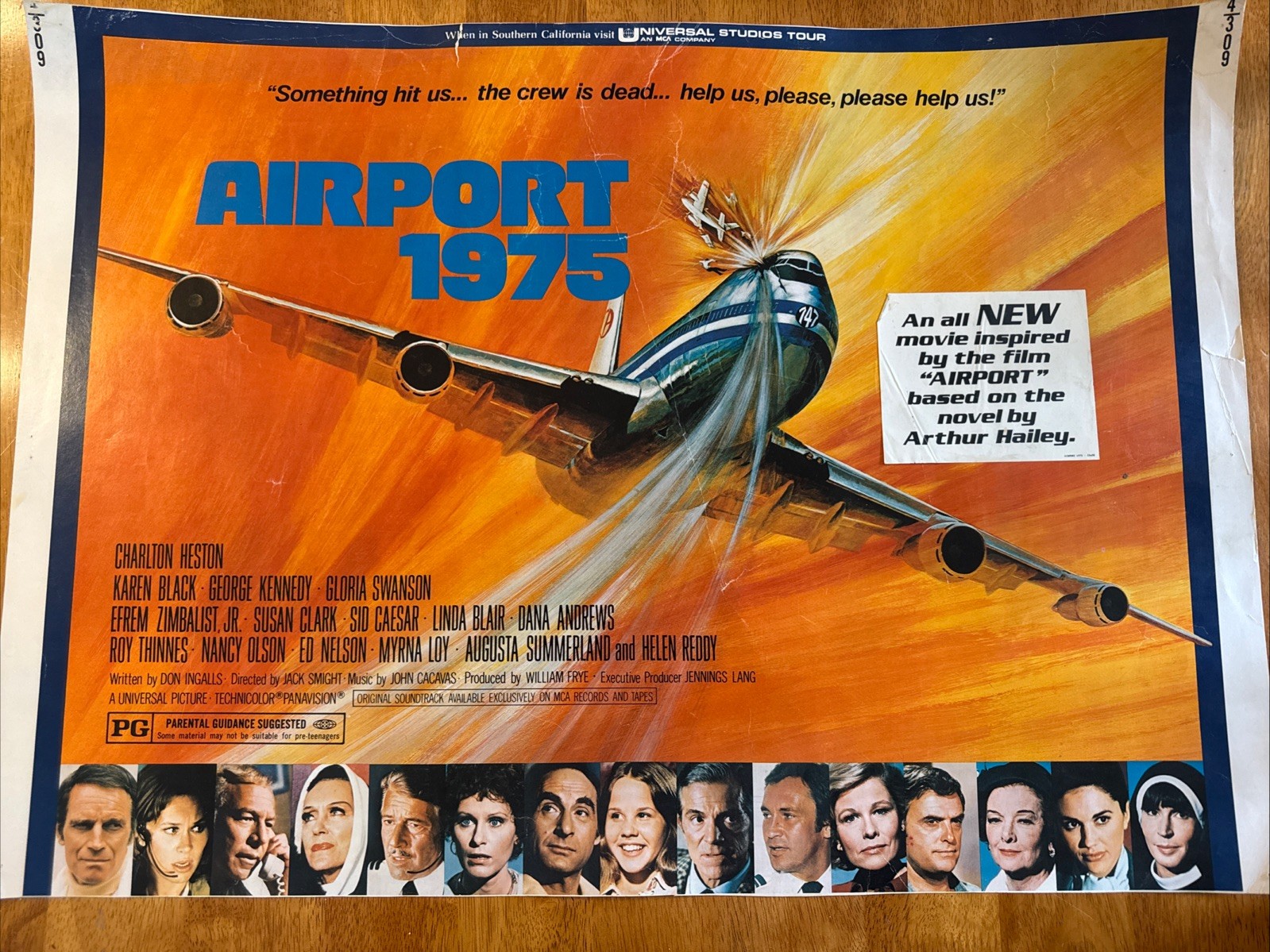 AIRPORT 1975 Original Poster 28 X 20″ Charlton Heston Karen Black