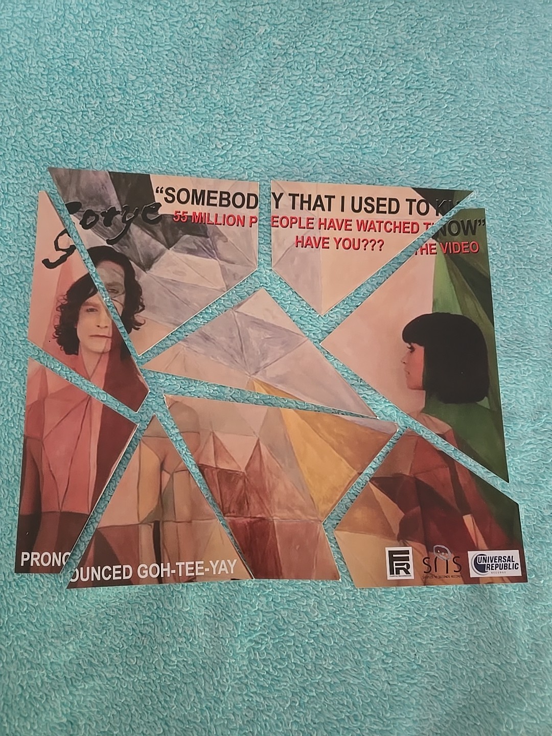 Artist Gotye-9 Piece Promotional Puzzle For Somebody That I Used To Know-single