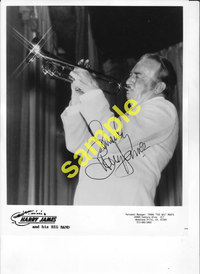 us.HARRY JAMES Original autograph hand signed photo 8 x10″ inch / 20 x 25 cm (#)