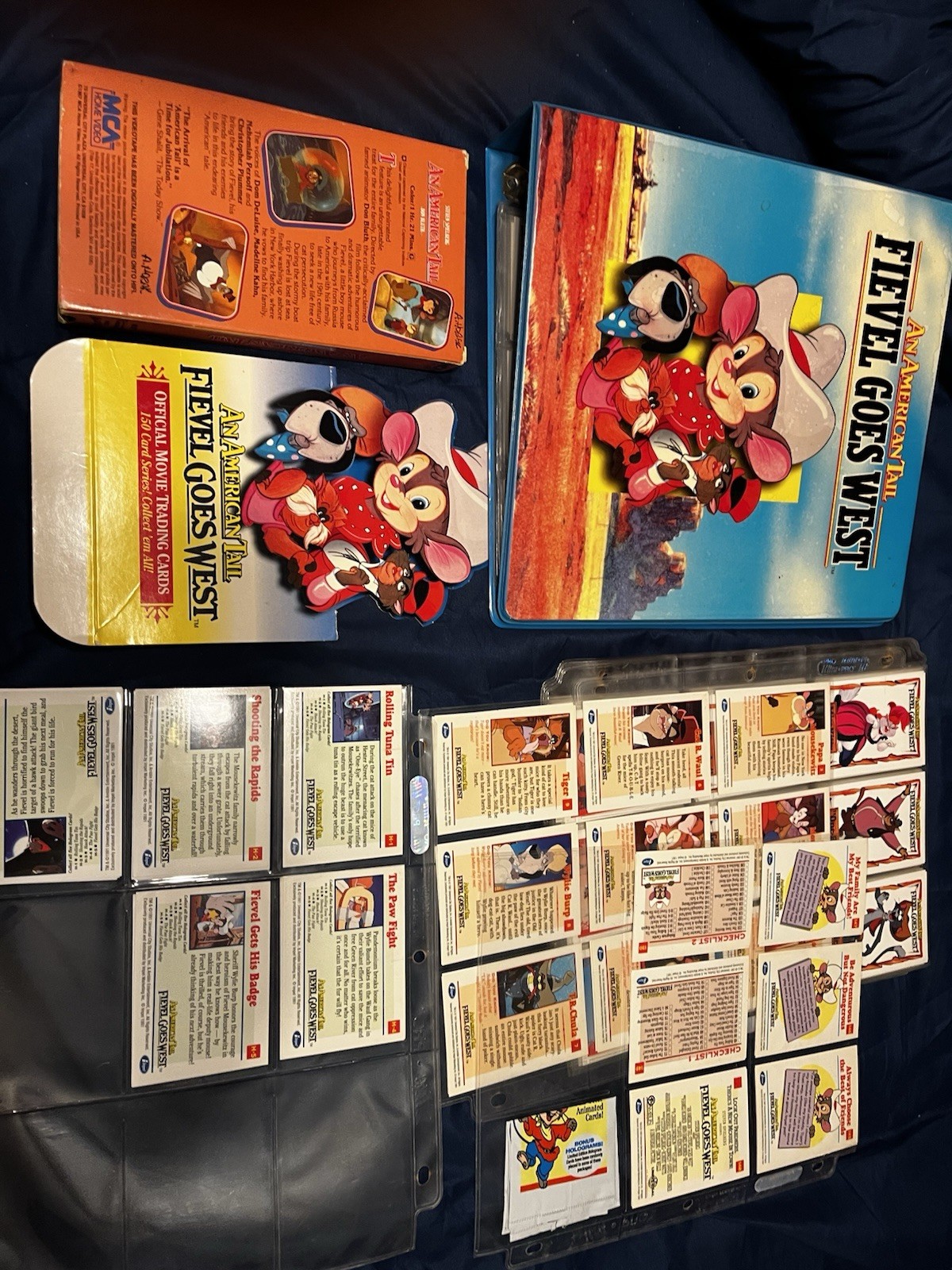 An American Tail 50 Goes West Set Includes Album Cover Cards, Vhs Tape Holograms