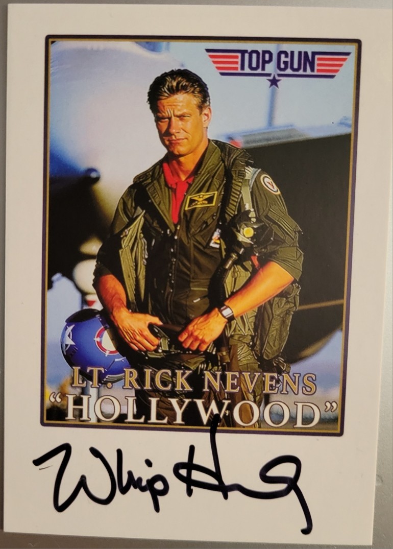 Whip Hubley signed Top Gun trading card Lt Rick Hollywood Nevens
