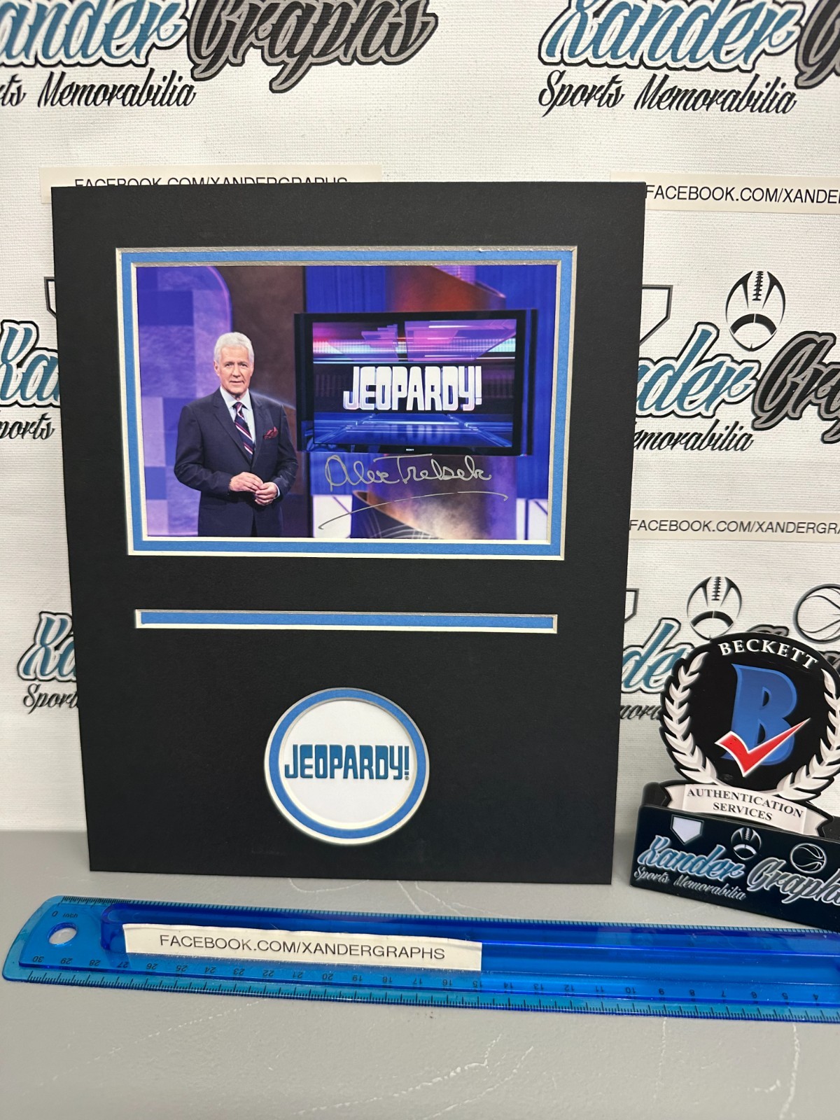 ALEX TREBEK JEOPARDY SIGNED AUTOGRAPHED 4×6 PHOTO MATTED 8×10- BECKETT BAS