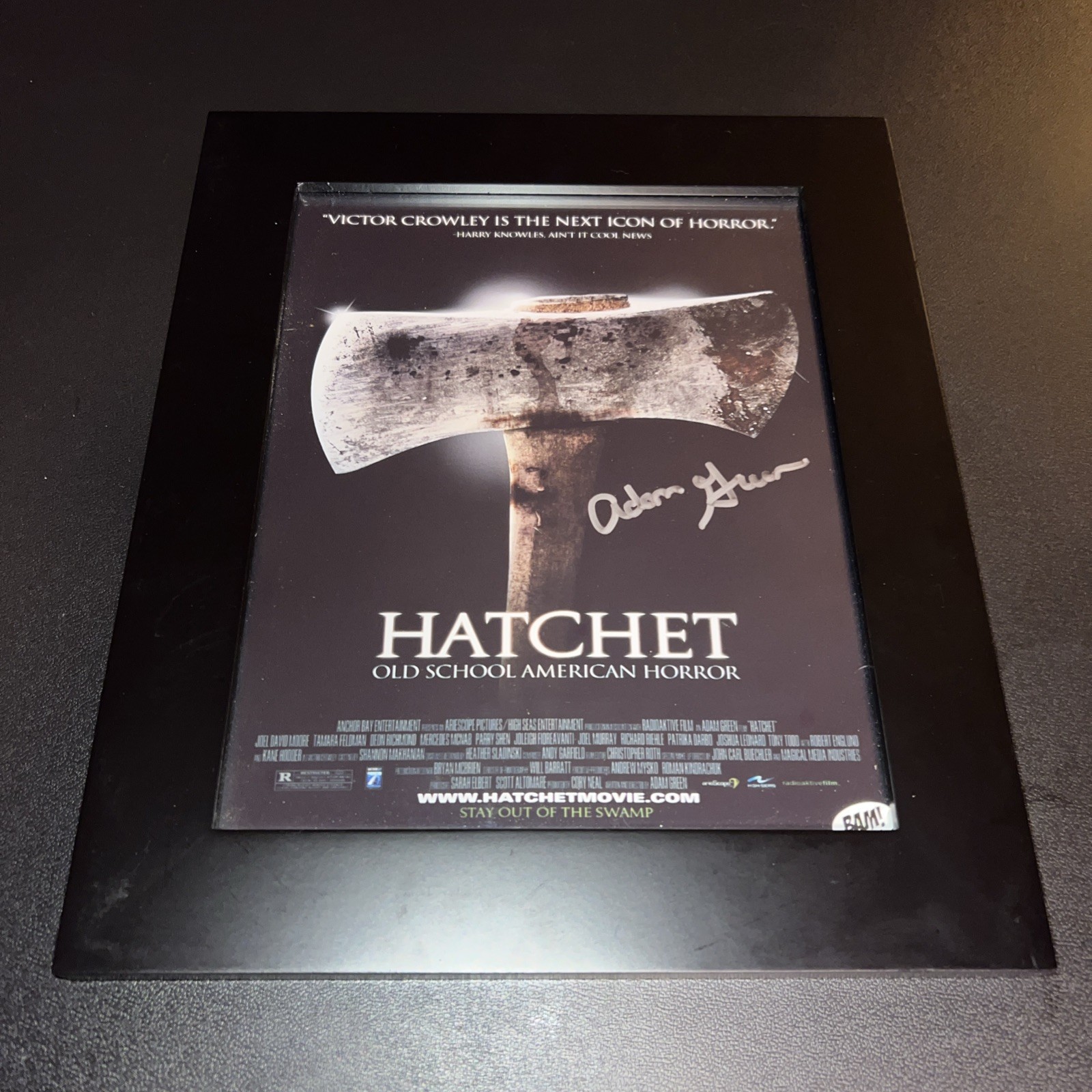 Hatchet Signed Adam Green Bam Box 8×10 autograph Framed Collectible Horror