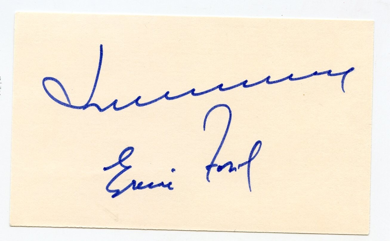 Singer TENNESSEE ERNIE FORD 1984 Signed Index Card Guaranteed Authentic KOA