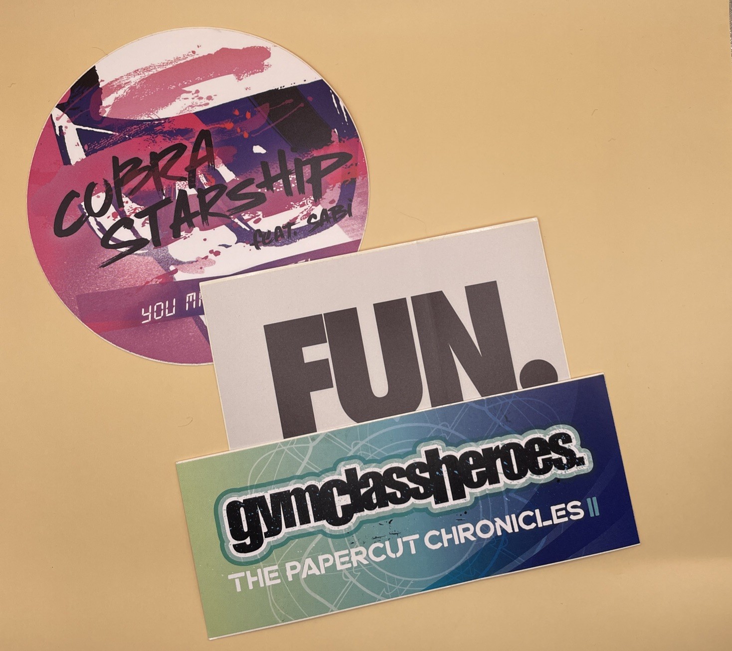 Fueled By Ramen Sticker Lot ( FUN, Gym Class Heroes, Cobra Starship) Promos