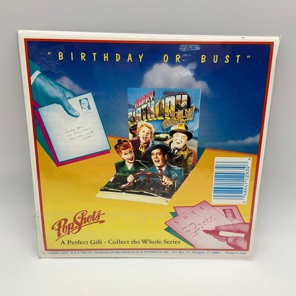 Vintage I Love Lucy Pop Shots Happy Birthday B’day or Bust 3D Card PS-293 NEW!