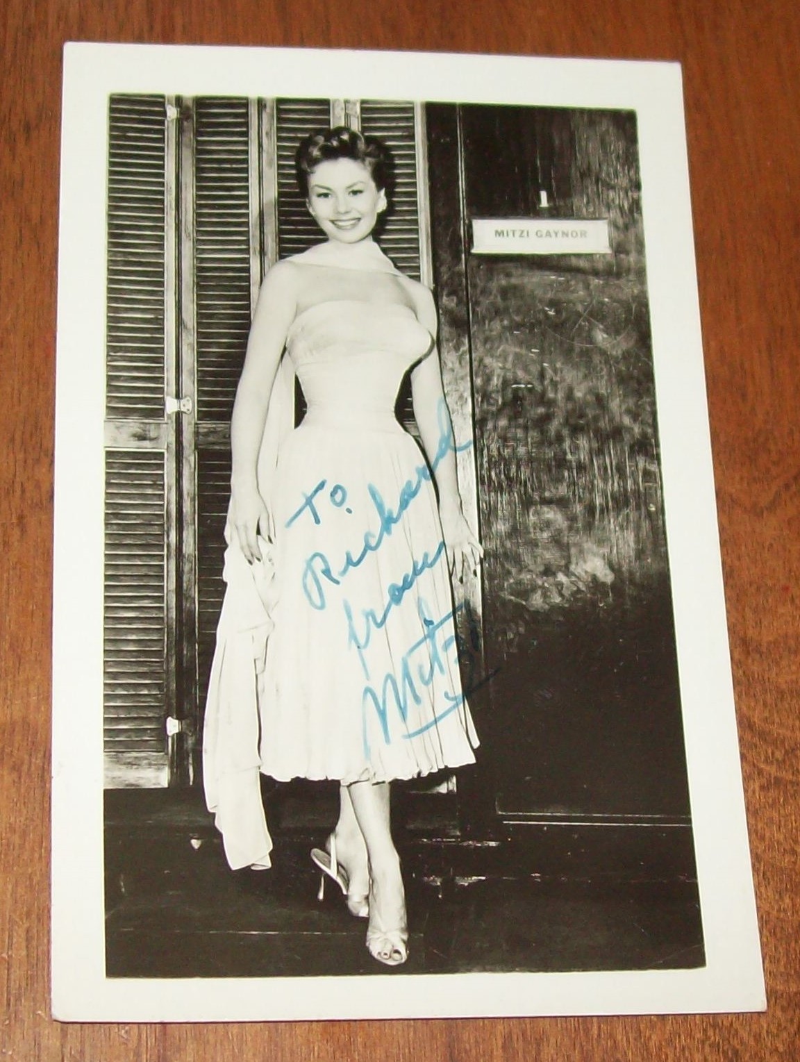 Vintage Mitzi Gaynor Autographed 3.5×5.5 Picture