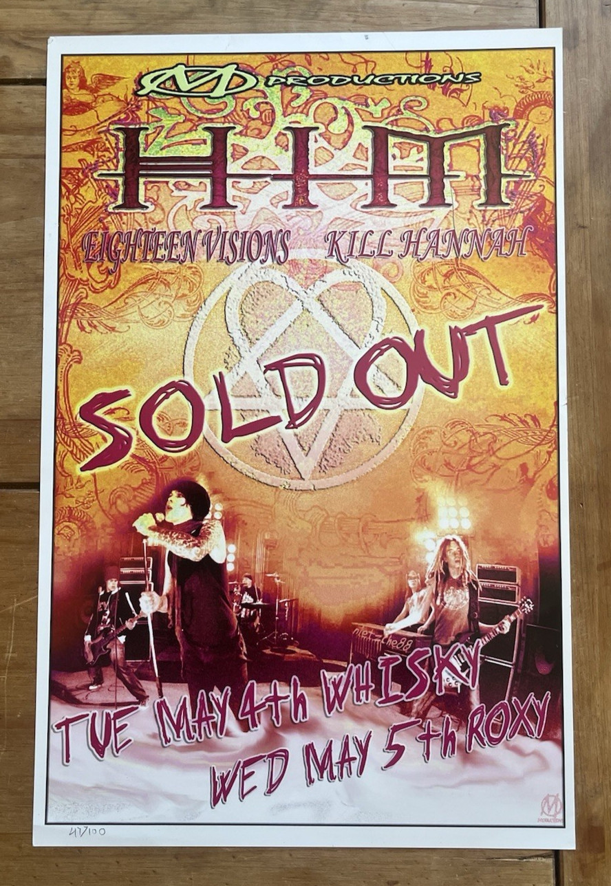 HIM Los Angeles Show Poster – May 2005 – SOLD OUT – Whisky a Go Go, Roxy #47/100