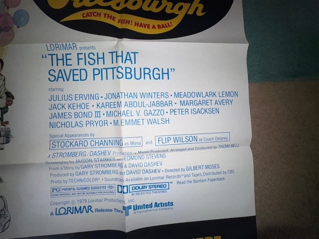 THE FISH THAT SAVED PITTSBURGH-ORIGINAL SUBWAY MOVIE POSTER 1979 Basketball