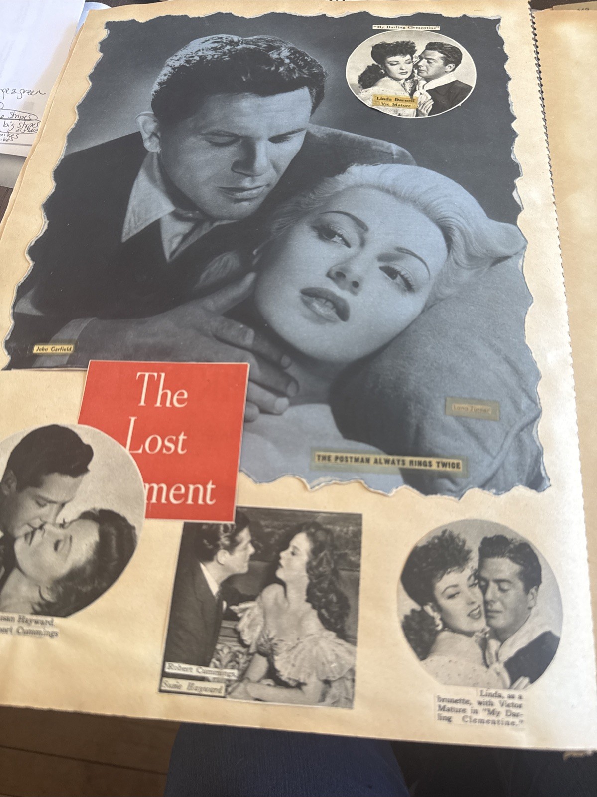 VTG Handmade Movie Star Celebrity Magazine Clippings Scrapbook 40s 30s 72 Pages