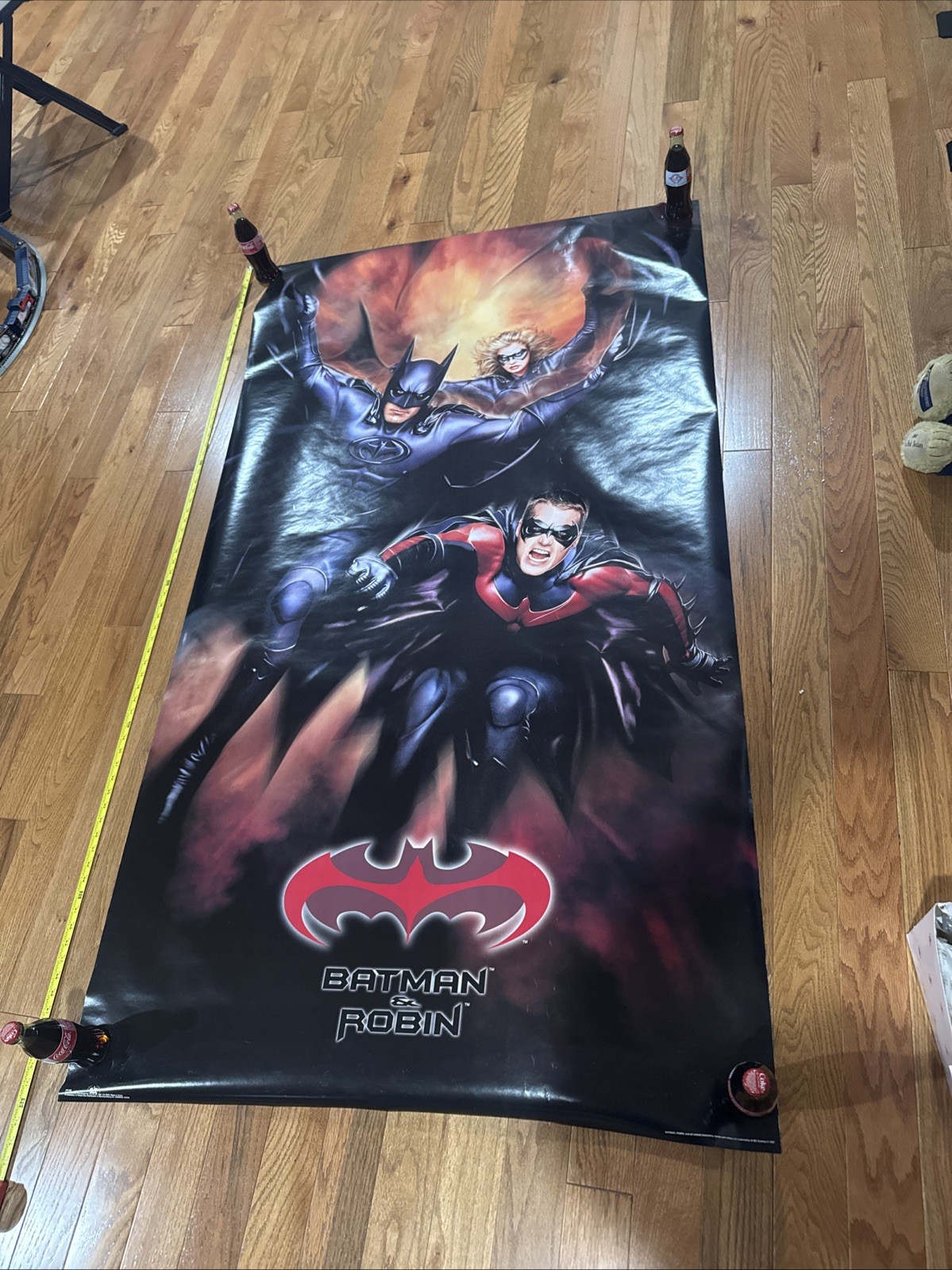 Vtg 1997 Batman And Robin Movie Promo Poster! Never Hung! 72×40 Extremely Rare