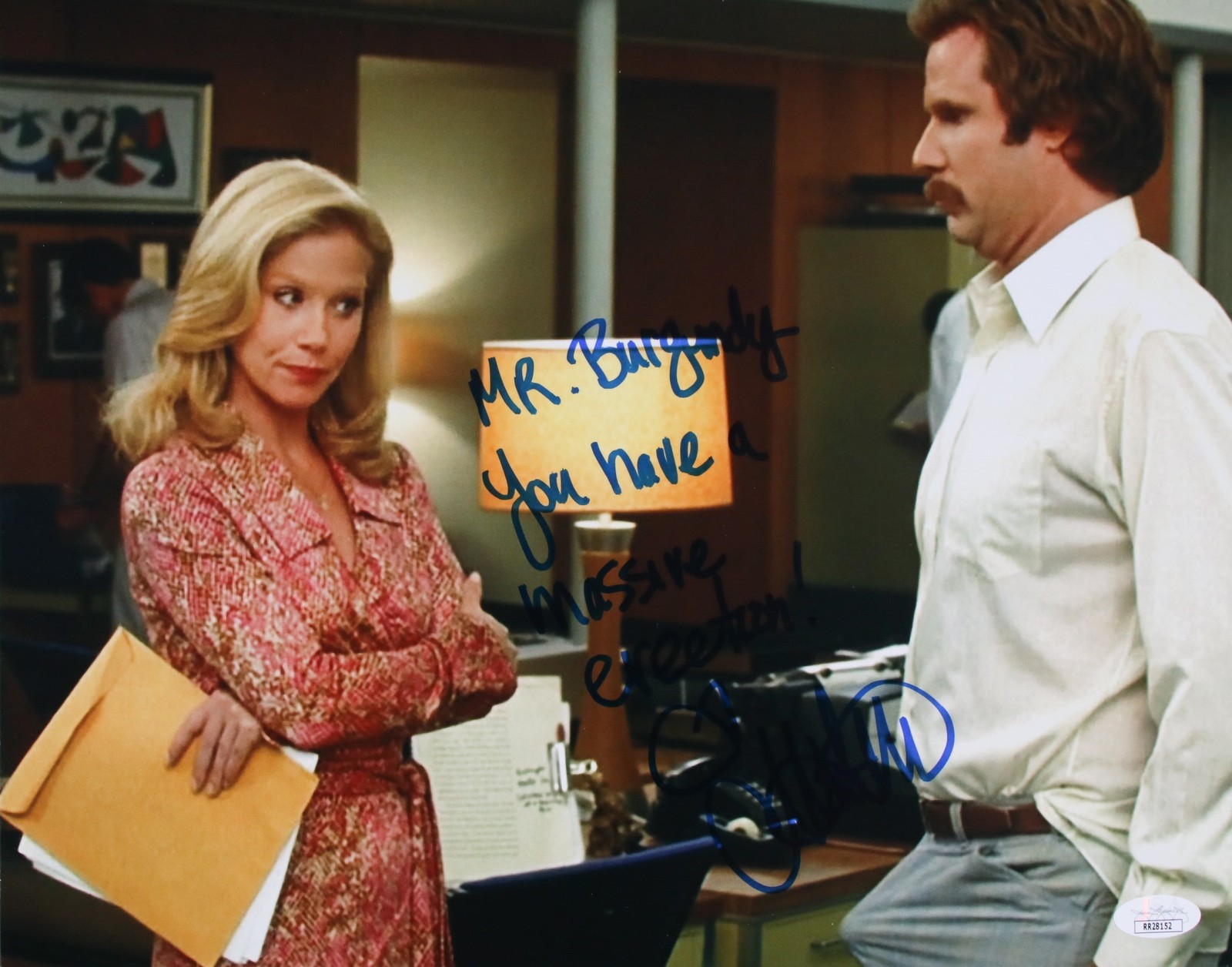 Christina Applegate Signed 11×14 “MR. Burgundy you have a Massive Erection” JSA