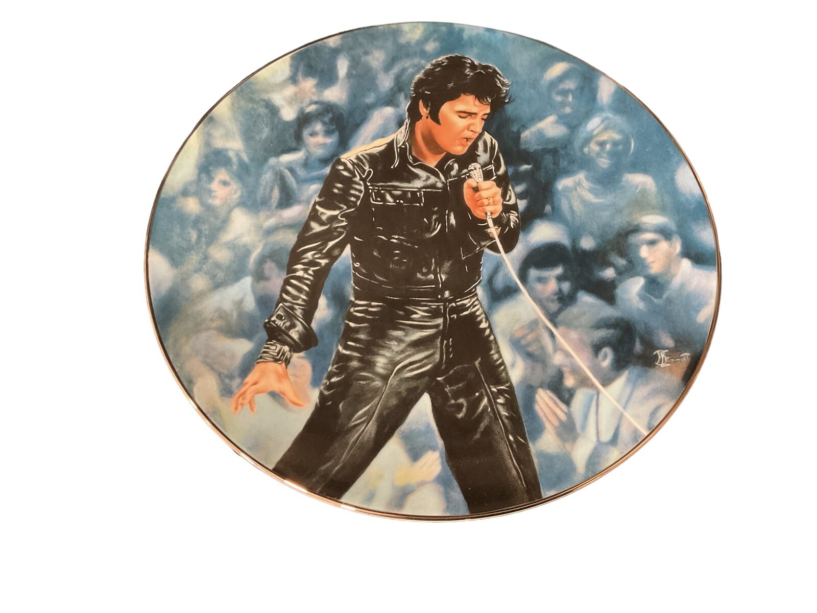 Elvis Presley- 8.5″ Vintage- 1990 Collectible Plate “68 Comeback Special” #470B
