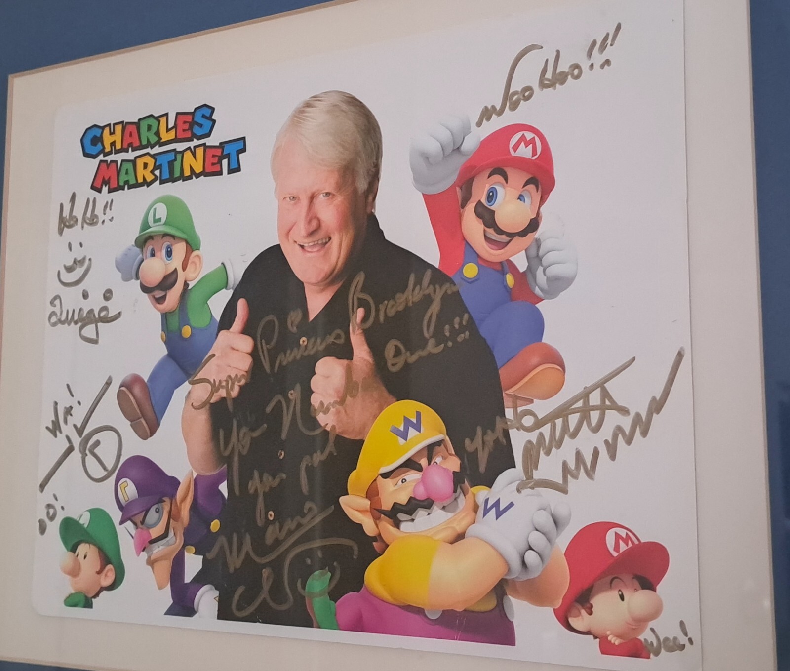 SUPER MARIO BROS Charles Martinet Signed 8.5″x11″ Picture Poster Collectible