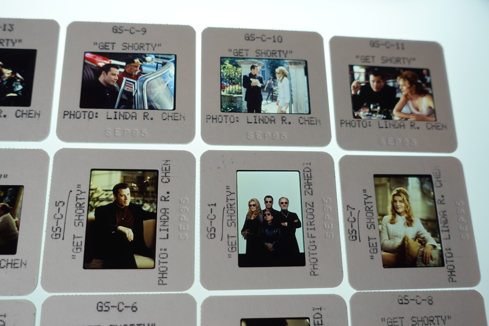 Get Shorty 1995 John Travolta Gene Hackman Original Movie Slide Lot – 12 Slides