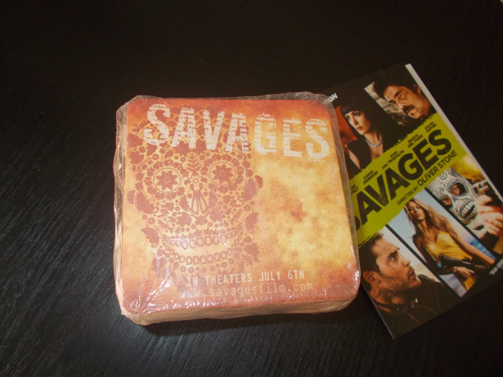 SAVAGES ORIGINAL OLIVE STONE FILM PROMO UNUSED 100 DRINKING CARDBOARD COASTERS