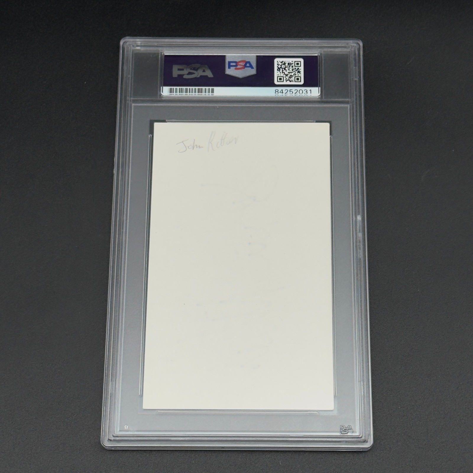 John Ritter Signed Index Card Threes Company Slabbed PSA/DNA Authentic Autograph