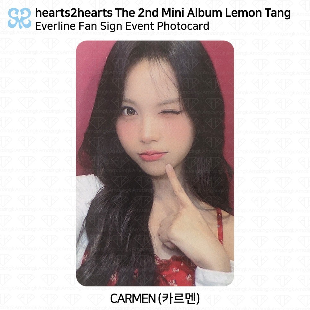 Hearts2Hearts 2nd Mini Album Lemon Tang Everline Fan Sign Photocard
