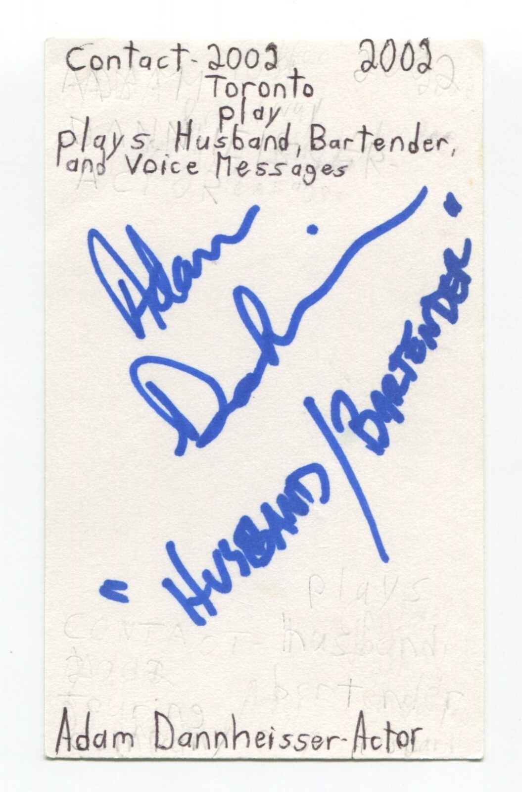 Adam Dannheisser Signed 3×5 Index Card Autograph Actor Law and Order Billy Green