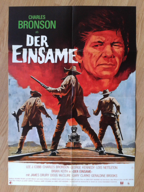 CHARLES BRONSON: German 1-sheet BULL OF THE WEST great art by Peltzer – Western