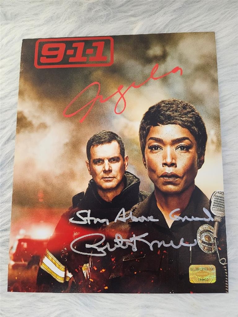 PETER KRAUSE ANGELA BASSETT DUAL SIGNED 8X10 PHOTO 911 BOBBY NASH AUTOGRAPH COA