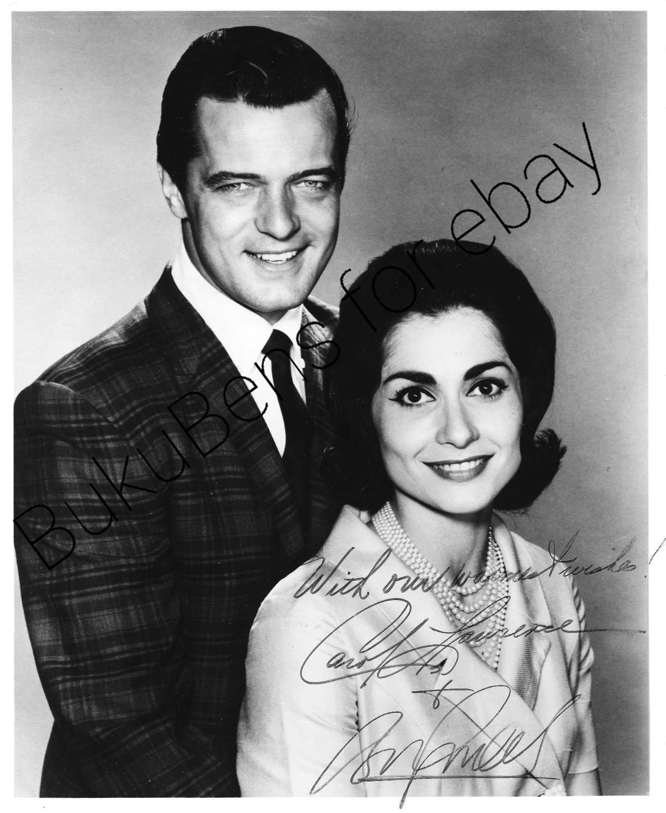 1960s Signed Autograph Photo Robert Goulet & Carol Lawrence The Hollywood Palace